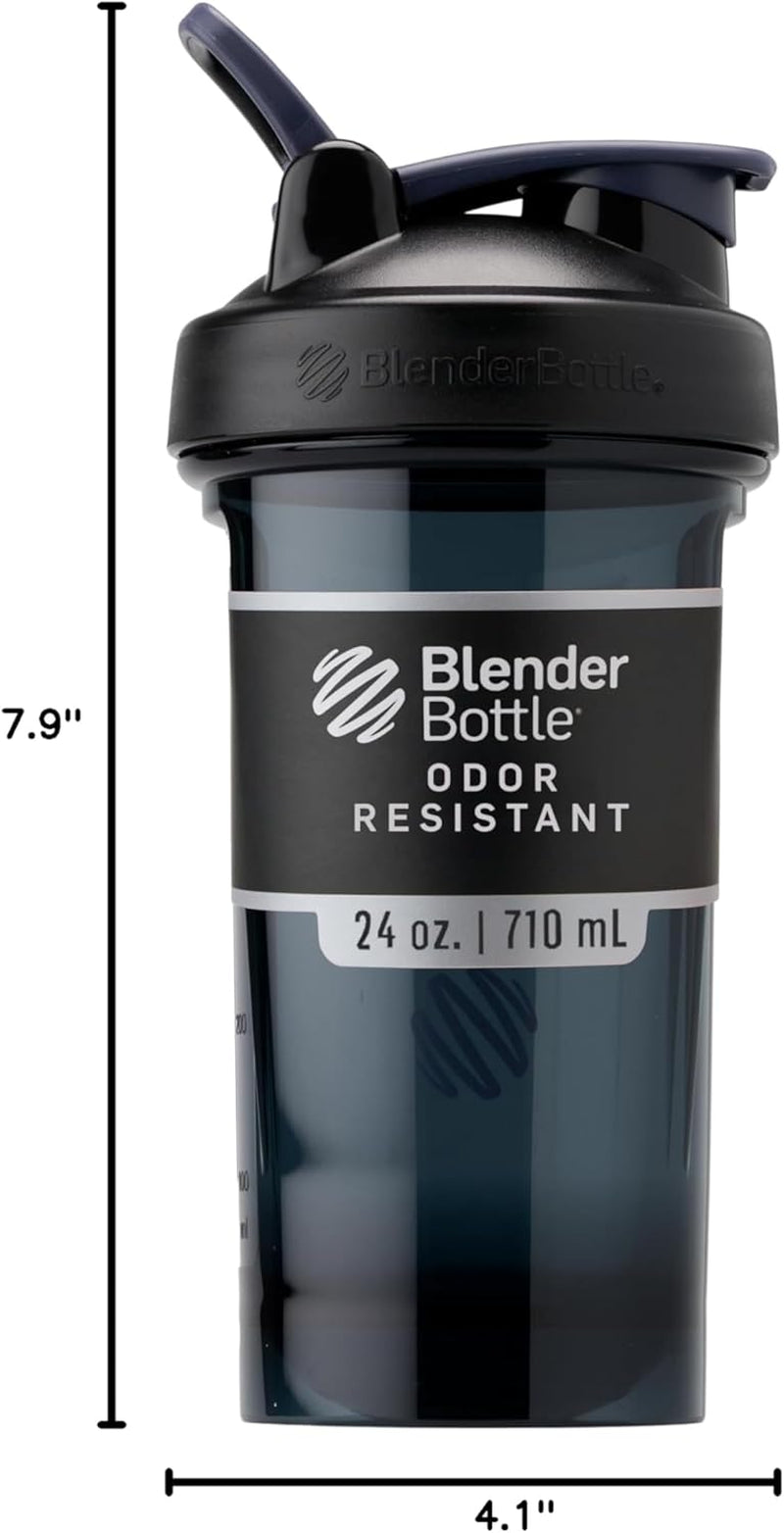 Shaker Bottle Pro Series Perfect for Protein Shakes and Pre Workout, 24-Ounce, Black