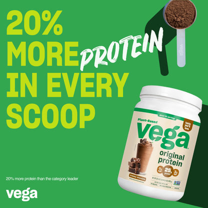 - Original Protein Plant-Based Protein Powder, Chocolate, Gluten-Free, 25G Protein, 20 Servings (32.5Oz)