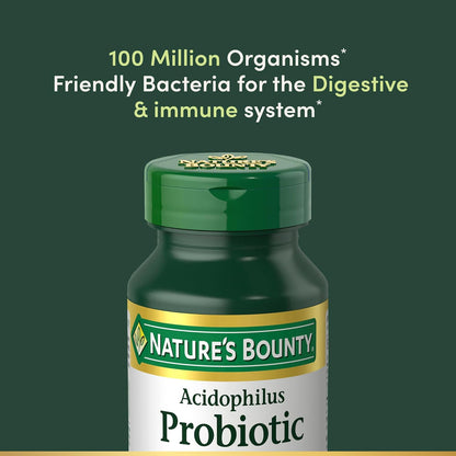 Lactobacillus Acidophilus Probiotic Supplement - Daily Probiotic for Women/Men Digestive Health, 100 Million Organisms, Vegetarian, 1 Serving per Day, 120 Tablets