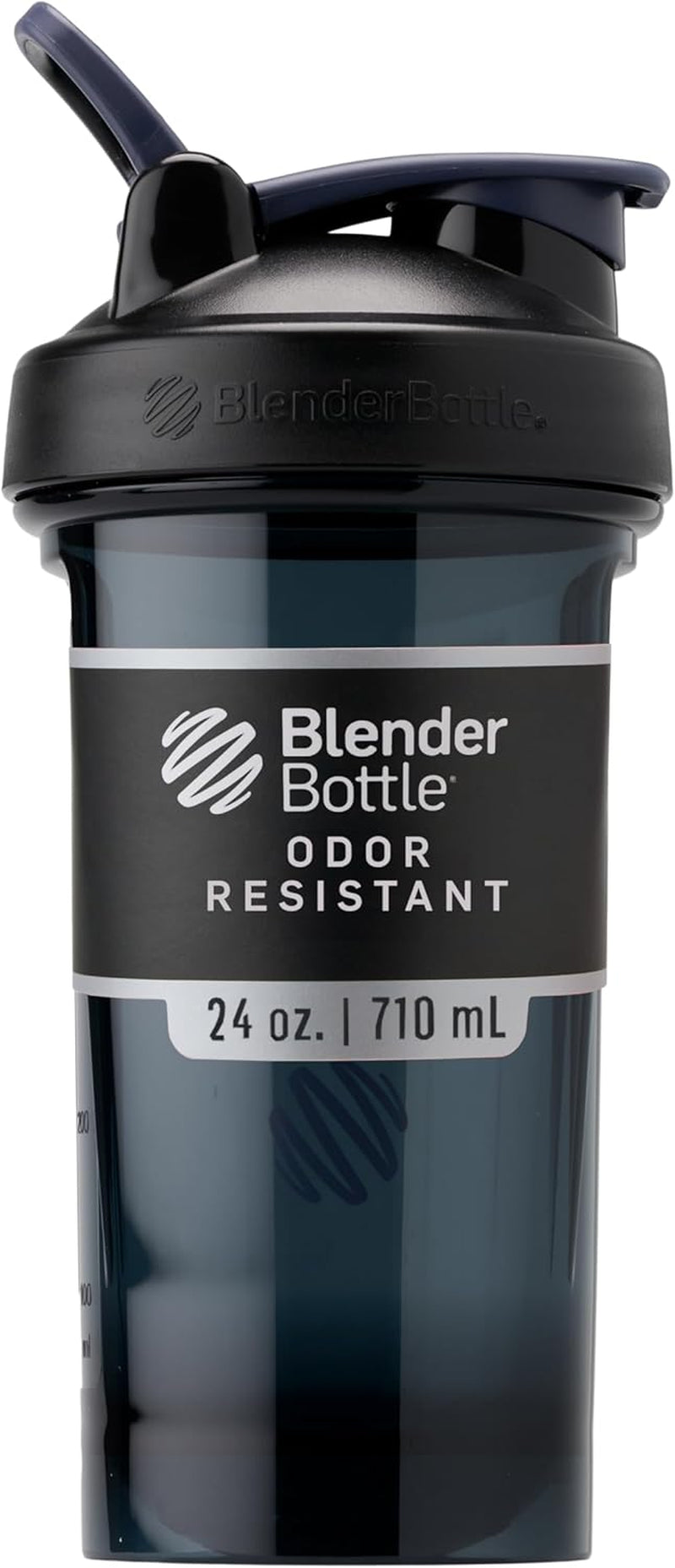 Shaker Bottle Pro Series Perfect for Protein Shakes and Pre Workout, 24-Ounce, Black